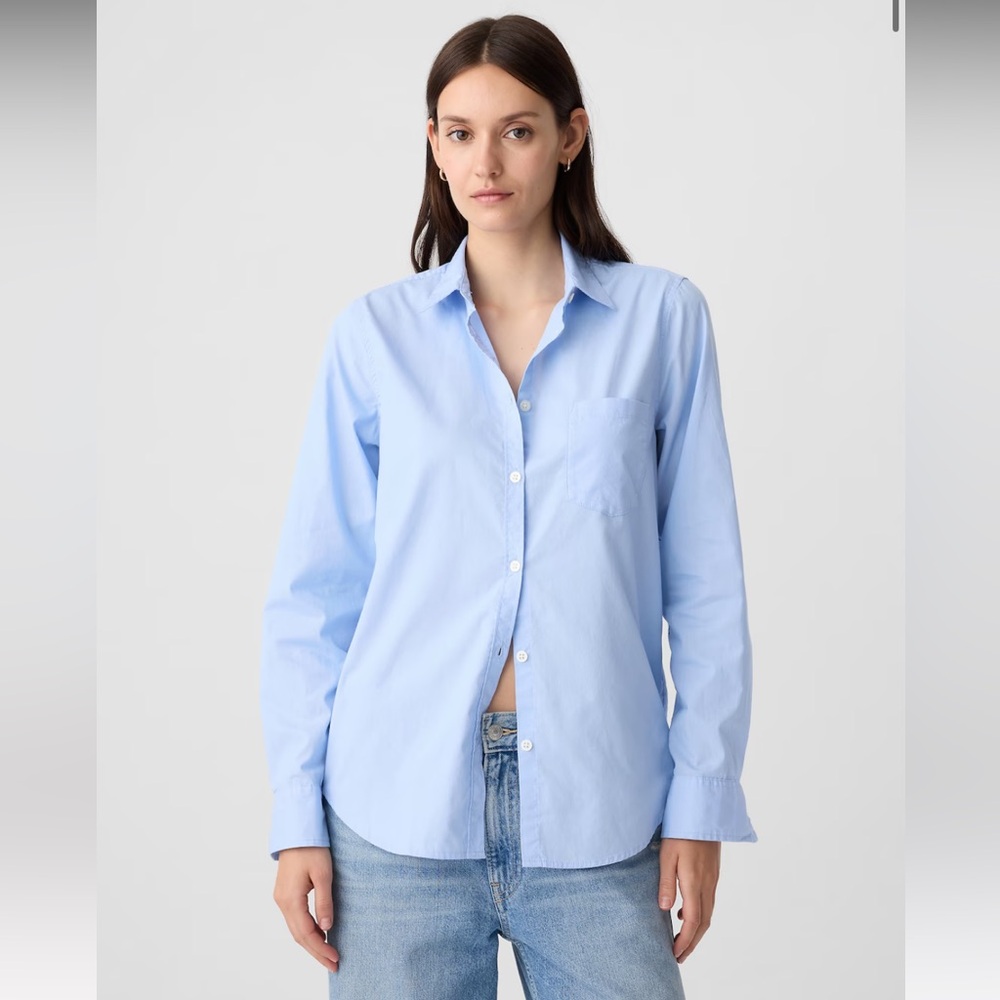 GAP Blue Cotton Button Up Shirt
